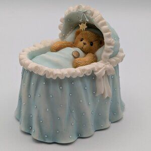Cherished Teddies "It's a Boy" (745081) 2000, Baby Boy, Blue Bassinette
